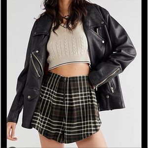 NWT Free People Mayfair plaid zip up shorts size 0